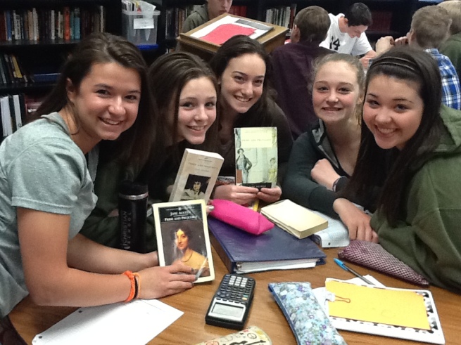 This group chose to read Pride and Prejudice, research dancing and etiquette, and teach peers and younger students to dance.